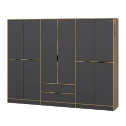 Cabina armadio salvaspazio nera e oro 277x208h cm - Gaspard