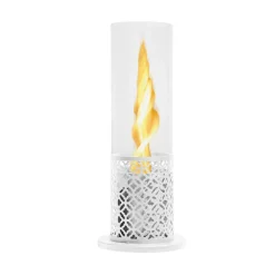 Camini A Bioetanolo > Dmora Caminetto a bioetanolo da tavolo 20x20x49h cm - Alme Bianco