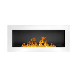 Camini A Bioetanolo > Dmora Camino a Bioetanolo Capacità 0.75 lt Superficie Riscaldabile 25 90x12x40h cm, Potenza (kw) 2.5 - Seulo Bianco