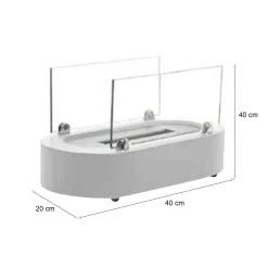 Camino a Bioetanolo Bianco Capacità 1 lt Superficie Riscaldabile 30 40x20x20h cm, Potenza (kw) 2.5 - Lahabana