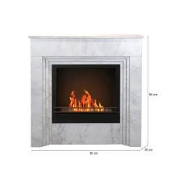 Camino a bioetanolo classico 35x96x96h cm bianco - Kinsasa