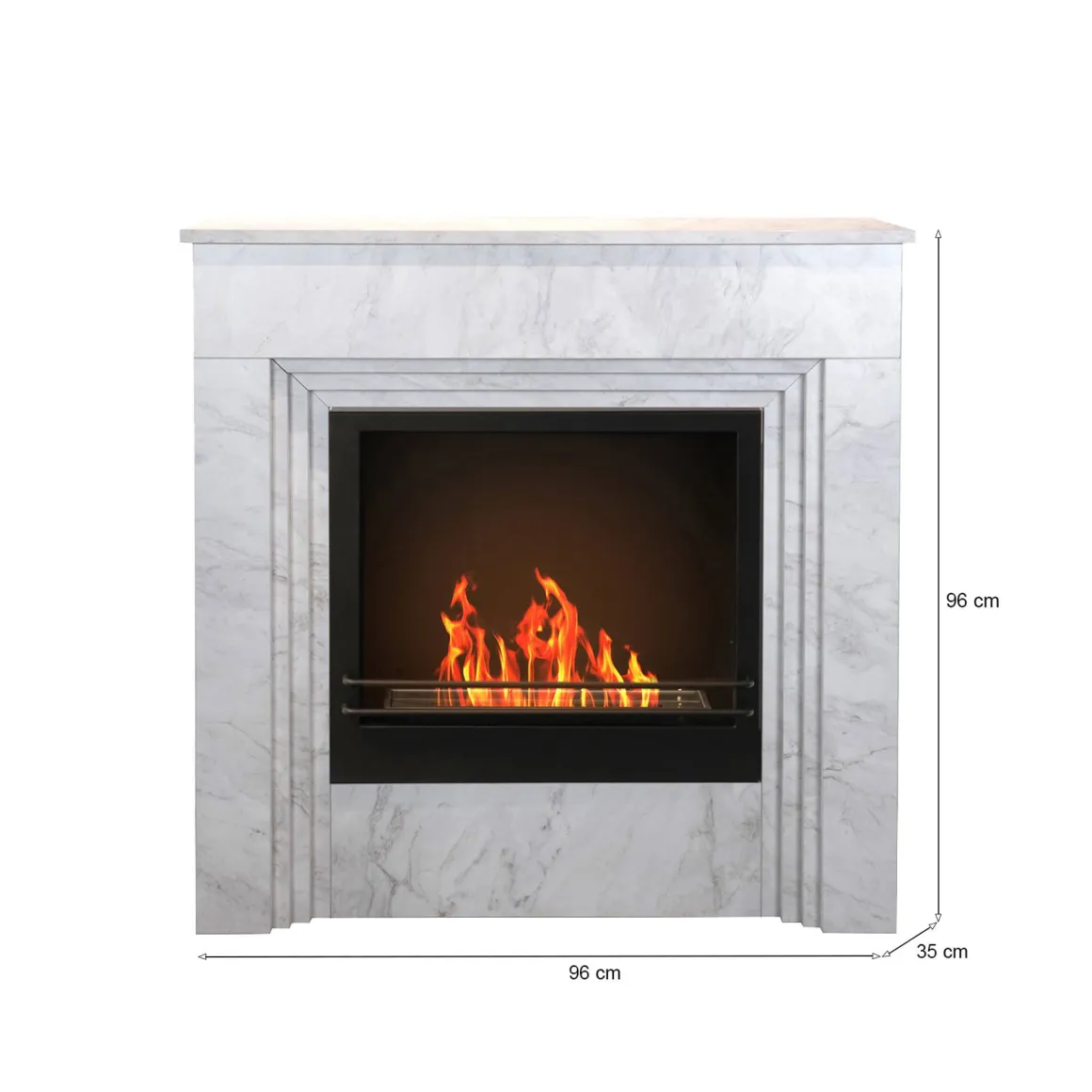 Camino a bioetanolo classico 35x96x96h cm bianco - Kinsasa