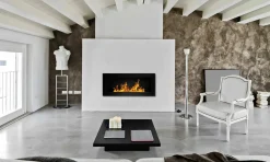 Camini A Bioetanolo > Dmora Camino a bioetanolo da parete o incasso 12x90x39h cm - Aisone Nero