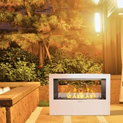 Camini A Bioetanolo > Dmora Camino a bioetanolo da pavimento 100x30x70h cm - Aicurzio Nero