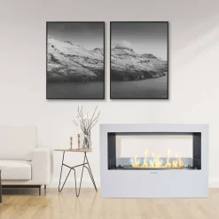 Camini A Bioetanolo > Dmora Camino a bioetanolo da pavimento 100x30x70h cm - Aicurzio Nero