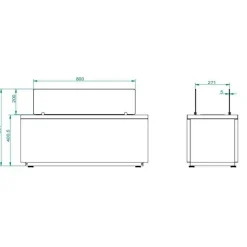 Camino a bioetanolo da pavimento 100x40x40h cm bianco - Arena