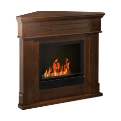 Camini A Bioetanolo > Dmora Camino a bioetanolo da pavimento 121x38x108h cm - Arborio Bianco