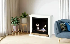 Camino a bioetanolo da pavimento 24x75x68h cm bianco - Arenzano