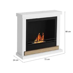 Camino a bioetanolo da pavimento 24x75x68h cm bianco - Arenzano