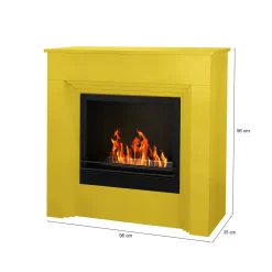 Camini A Bioetanolo > Dmora Camino a bioetanolo da pavimento 35x96x96h cm - Kinsasa Grigio