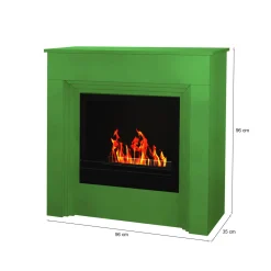 Camino a bioetanolo da pavimento 35x96x96h cm verde - Kinsasa