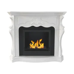 Camini A Bioetanolo > Dmora Camino a bioetanolo da pavimento 40x40x115h cm - Airasca Bianco