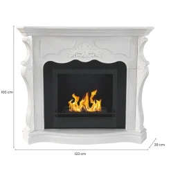 Camini A Bioetanolo > Dmora Camino a bioetanolo da pavimento 40x40x115h cm - Airasca Bianco