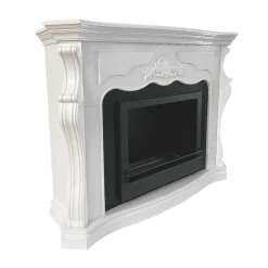 Camini A Bioetanolo > Dmora Camino a bioetanolo da pavimento 40x40x115h cm - Airasca Bianco
