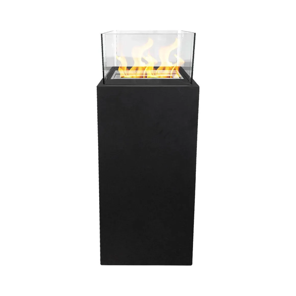 Camini A Bioetanolo > Dmora Camino a bioetanolo da pavimento 40x40x145h cm - Arese Bianco