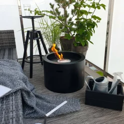 Camini A Bioetanolo > Dmora Camino a bioetanolo da tavolo 60x60x15h cm - Arnesano Bianco