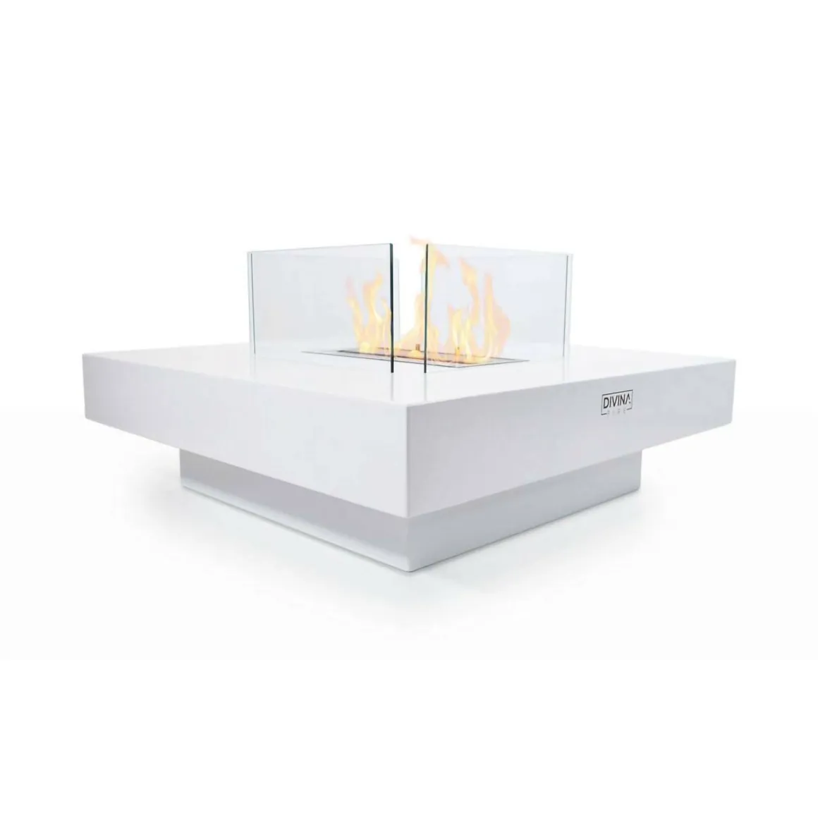 Camino a bioetanolo da tavolo 70x70x35h cm bianco - Alife