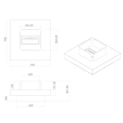 Camino a bioetanolo da tavolo 70x70x35h cm bianco - Alife