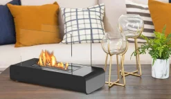 Camino a Bioetanolo Nero Argento Capacità 1.5 lt Potenza (kw) 3 20x60x35h cm, Superficie Riscaldabile 30 - Alpette