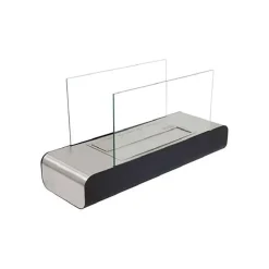 Camino a Bioetanolo Nero Argento Capacità 1.5 lt Potenza (kw) 3 20x60x35h cm, Superficie Riscaldabile 30 - Alpette