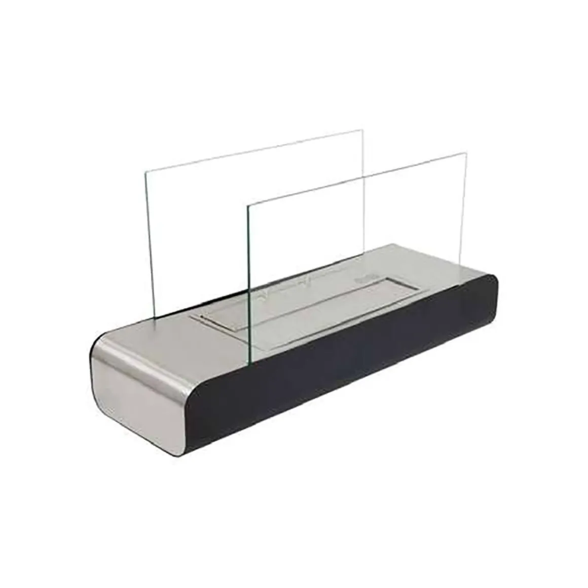 Camino a Bioetanolo Nero Argento Capacità 1.5 lt Potenza (kw) 3 20x60x35h cm, Superficie Riscaldabile 30 - Alpette