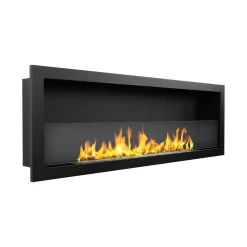 Camini A Bioetanolo > Dmora Camino a Bioetanolo Capacità 1.25 lt Superficie Riscaldabile 30 120x15x40h cm, Potenza (kw) 3 - Pompiano Nero