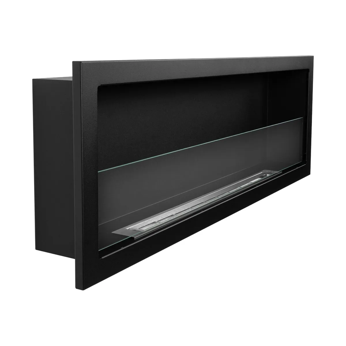 Camini A Bioetanolo > Dmora Camino a Bioetanolo Capacità 1.25 lt Superficie Riscaldabile 30 120x15x40h cm, Potenza (kw) 3 - Pompiano Nero