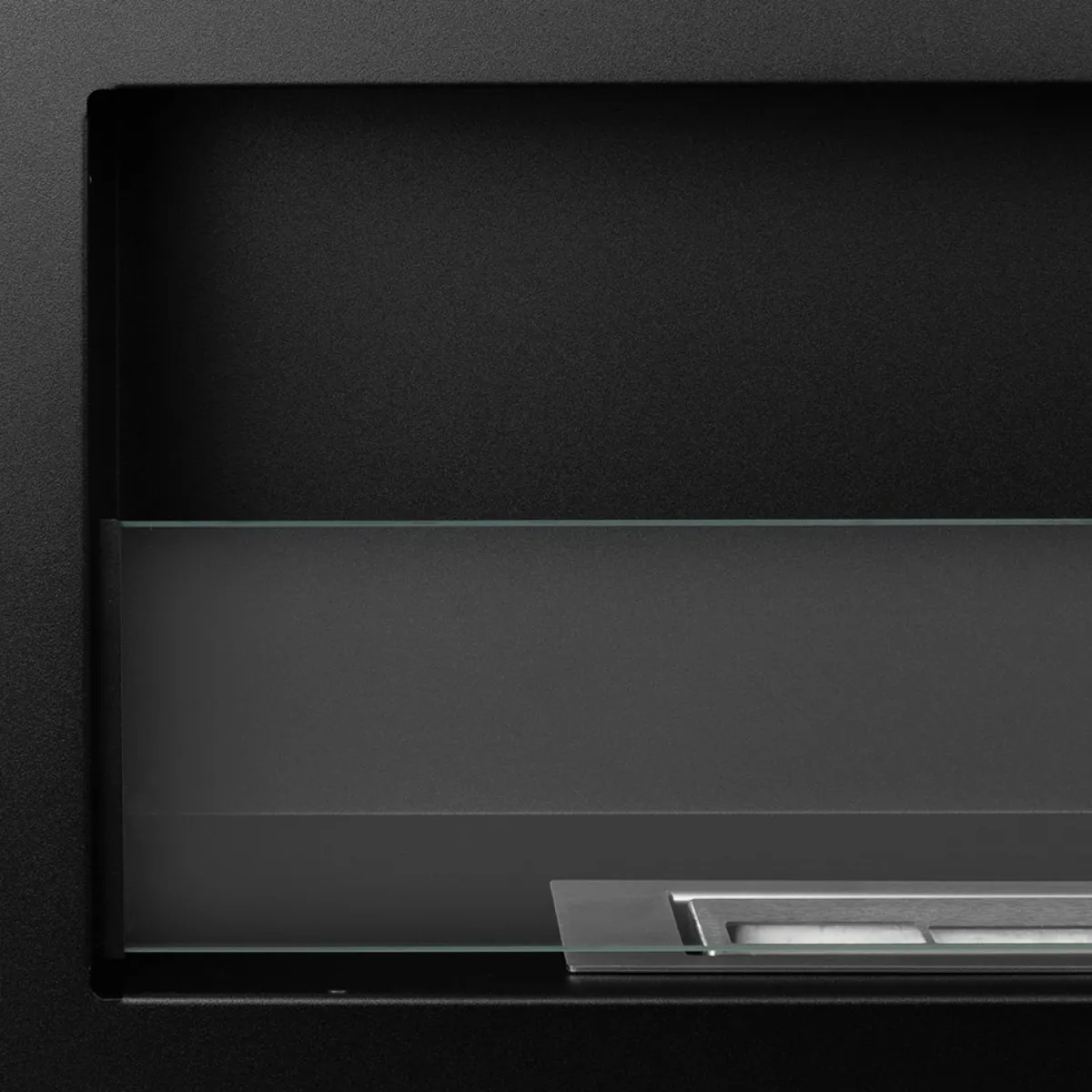 Camini A Bioetanolo > Dmora Camino a Bioetanolo Capacità 1.25 lt Superficie Riscaldabile 30 120x15x40h cm, Potenza (kw) 3 - Pompiano Nero