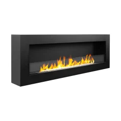 Camini A Bioetanolo > Dmora Camino a Bioetanolo Capacità 1.25 lt Superficie Riscaldabile 30 120x15x40h cm, Potenza (kw) 3 - Revello Nero