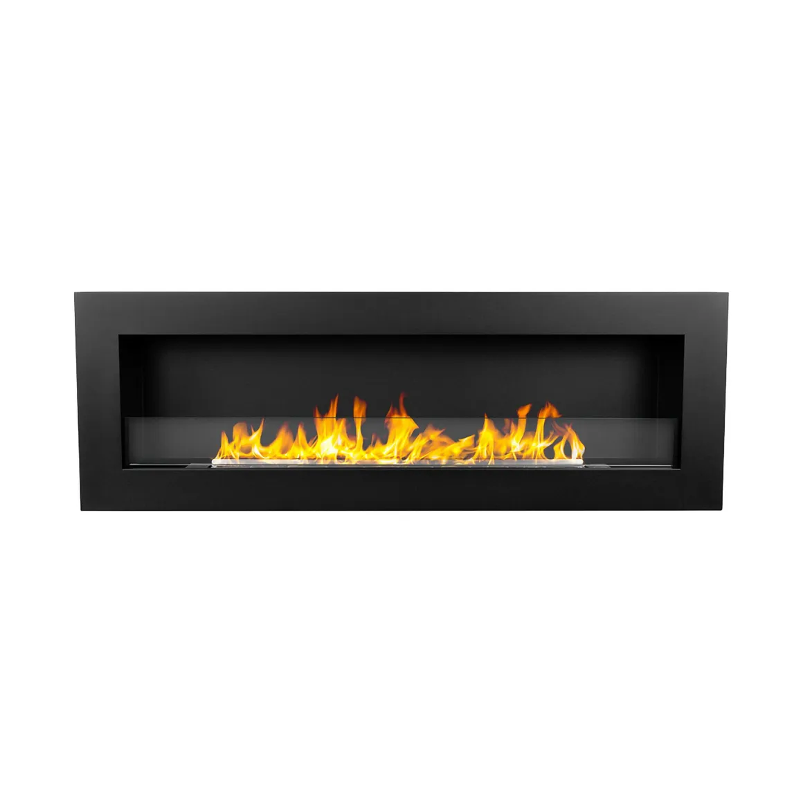 Camini A Bioetanolo > Dmora Camino a Bioetanolo Capacità 1.25 lt Superficie Riscaldabile 30 120x15x40h cm, Potenza (kw) 3 - Revello Nero