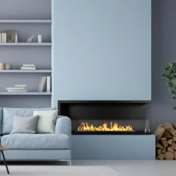 Camini A Bioetanolo > Dmora Camino a Bioetanolo Capacità 1.25 lt Superficie Riscaldabile 30 120x22x45h cm, Potenza (kw) 3 - Lonigo Nero