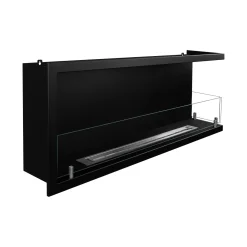 Camini A Bioetanolo > Dmora Camino a Bioetanolo Capacità 1.25 lt Superficie Riscaldabile 30 120x22x45h cm, Potenza (kw) 3 - Lonigo Nero