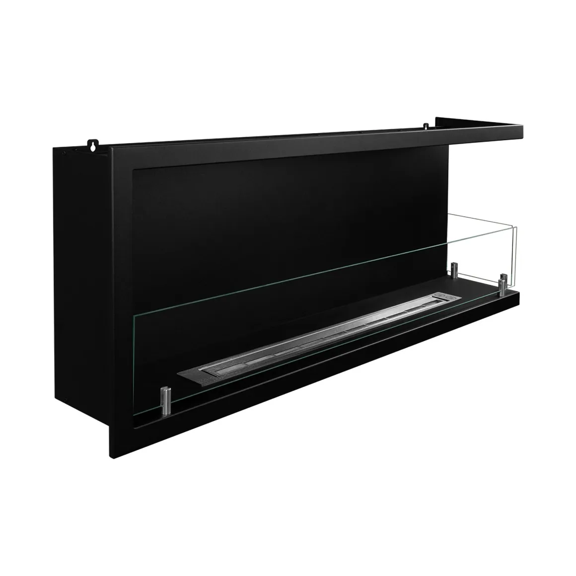 Camini A Bioetanolo > Dmora Camino a Bioetanolo Capacità 1.25 lt Superficie Riscaldabile 30 120x22x45h cm, Potenza (kw) 3 - Lonigo Nero