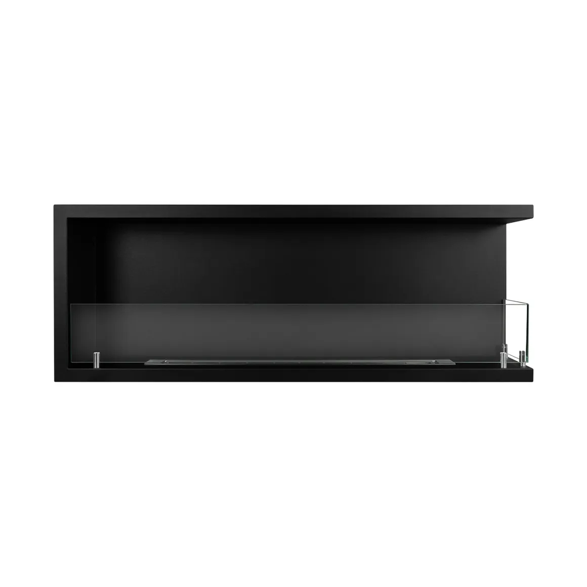 Camini A Bioetanolo > Dmora Camino a Bioetanolo Capacità 1.25 lt Superficie Riscaldabile 30 120x22x45h cm, Potenza (kw) 3 - Lonigo Nero