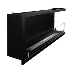 Camini A Bioetanolo > Dmora Camino a Bioetanolo Capacità 1.25 lt Superficie Riscaldabile 30 120x22x45h cm, Potenza (kw) 3 - Lonigo Nero