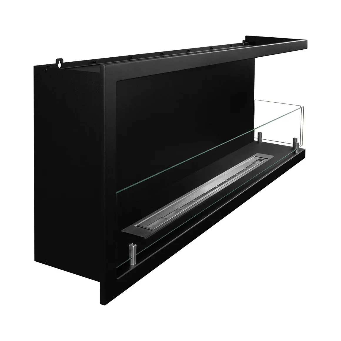 Camini A Bioetanolo > Dmora Camino a Bioetanolo Capacità 1.25 lt Superficie Riscaldabile 30 120x22x45h cm, Potenza (kw) 3 - Lonigo Nero