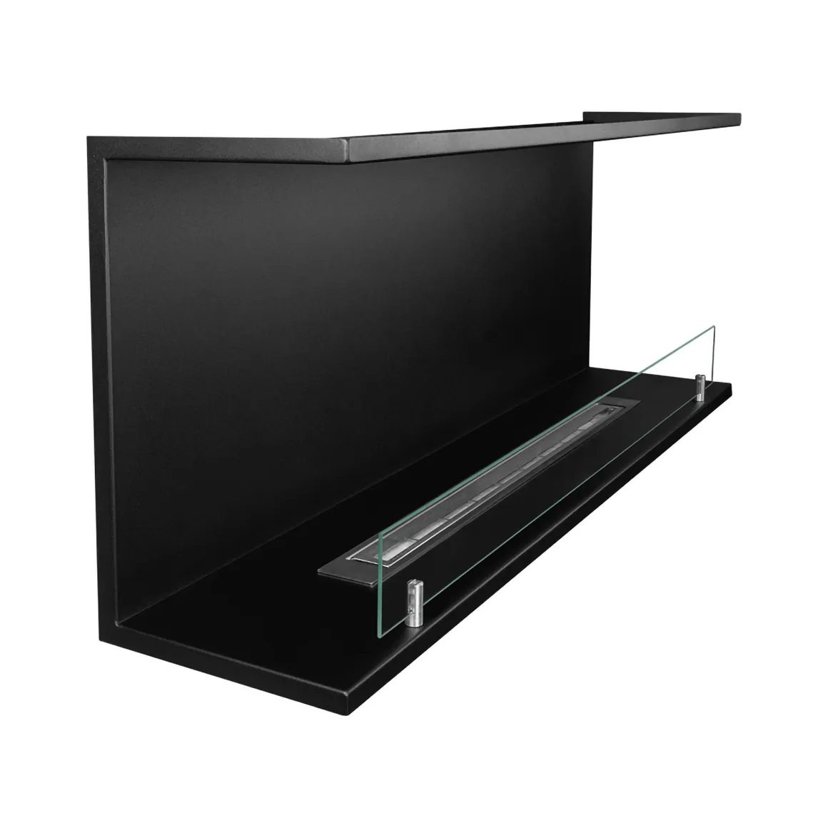 Camino a Bioetanolo Nero Capacità 1.25 lt Superficie Riscaldabile 30 m2 120x24x45h cm, Potenza (kw) 3 - Pertosa