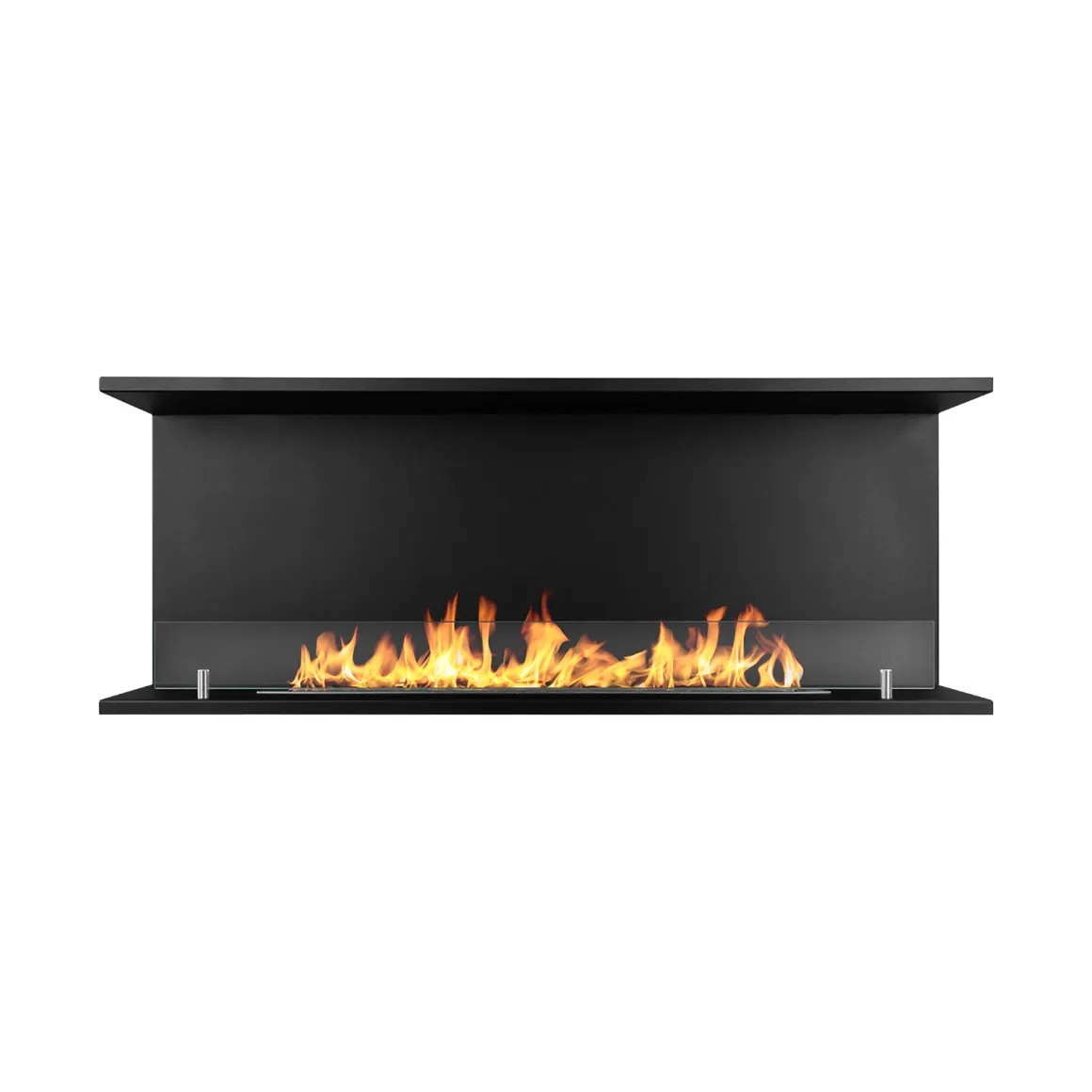 Camino a Bioetanolo Nero Capacità 1.25 lt Superficie Riscaldabile 30 m2 120x24x45h cm, Potenza (kw) 3 - Pertosa