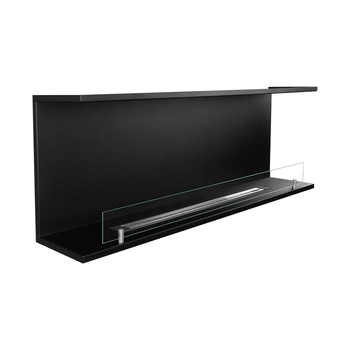Camino a Bioetanolo Nero Capacità 1.25 lt Superficie Riscaldabile 30 m2 120x24x45h cm, Potenza (kw) 3 - Pertosa