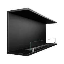 Camino a Bioetanolo Nero Capacità 1.25 lt Superficie Riscaldabile 30 m2 120x24x45h cm, Potenza (kw) 3 - Pertosa
