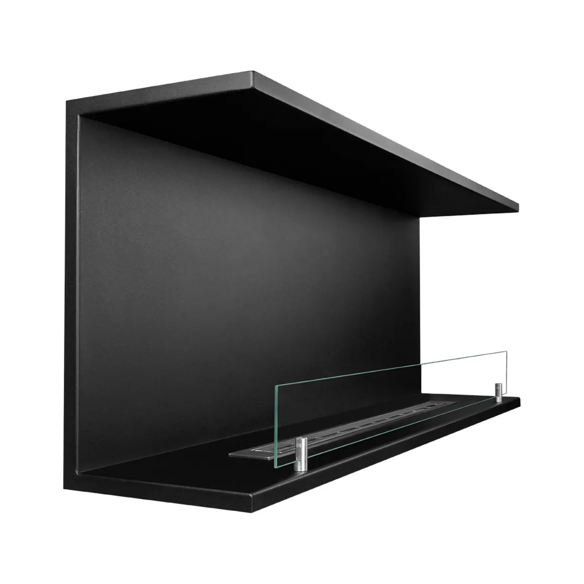 Camino a Bioetanolo Nero Capacità 1.25 lt Superficie Riscaldabile 30 m2 120x24x45h cm, Potenza (kw) 3 - Pertosa
