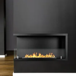 Camini A Bioetanolo > Dmora Camino a Bioetanolo Capacità 1.5 lt Superficie Riscaldabile 30 90x22x45h cm, Potenza (kw) 3 - Macomer Nero