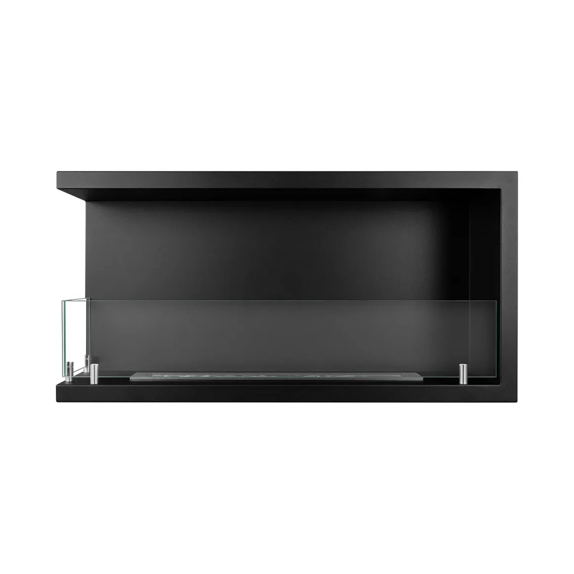 Camini A Bioetanolo > Dmora Camino a Bioetanolo Capacità 1.5 lt Superficie Riscaldabile 30 90x22x45h cm, Potenza (kw) 3 - Macomer Nero