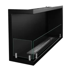 Camini A Bioetanolo > Dmora Camino a Bioetanolo Capacità 1.5 lt Superficie Riscaldabile 30 90x22x45h cm, Potenza (kw) 3 - Macomer Nero