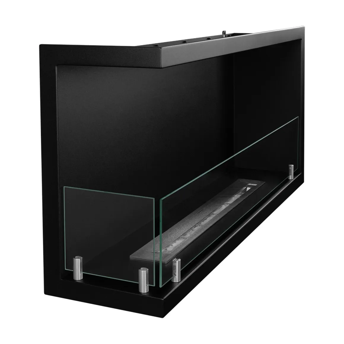 Camini A Bioetanolo > Dmora Camino a Bioetanolo Capacità 1.5 lt Superficie Riscaldabile 30 90x22x45h cm, Potenza (kw) 3 - Macomer Nero