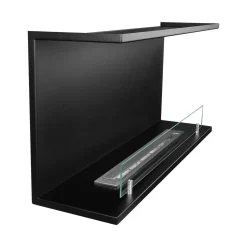 Camini A Bioetanolo > Dmora Camino a Bioetanolo Capacità 1.5 lt Superficie Riscaldabile 30 90x30x50h cm, Potenza (kw) 3 - Bassano Nero