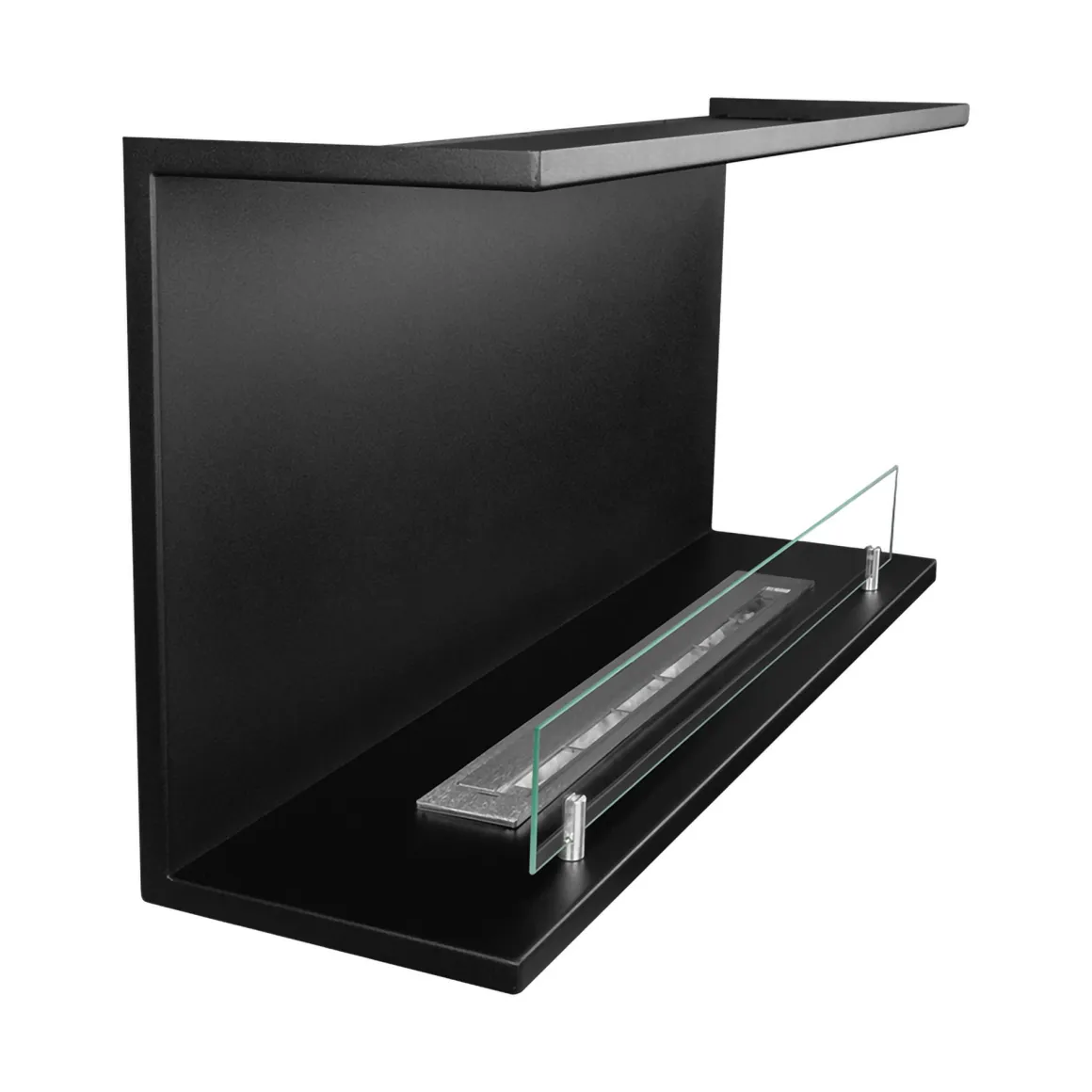 Camini A Bioetanolo > Dmora Camino a Bioetanolo Capacità 1.5 lt Superficie Riscaldabile 30 90x30x50h cm, Potenza (kw) 3 - Bassano Nero