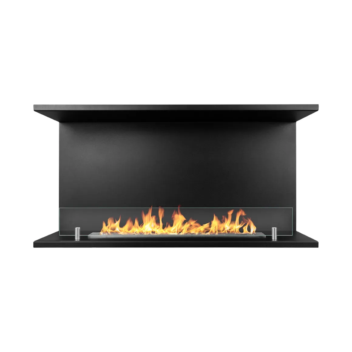 Camini A Bioetanolo > Dmora Camino a Bioetanolo Capacità 1.5 lt Superficie Riscaldabile 30 90x30x50h cm, Potenza (kw) 3 - Bassano Nero