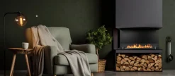 Camini A Bioetanolo > Dmora Camino a Bioetanolo Capacità 1.5 lt Superficie Riscaldabile 30 90x30x50h cm, Potenza (kw) 3 - Bassano Nero