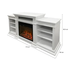 Camini A Bioetanolo > Dmora Camino elettrico Aramengo, 179x48 h81 cm, Bianco